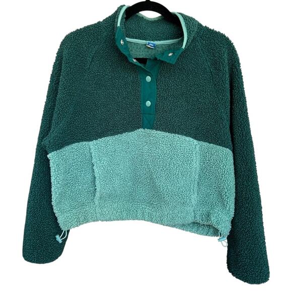 Women's Old Navy Long Sleeve Oversized Two-Tone Sherpa Sweatshirt Size Small - Picture 3 of 12